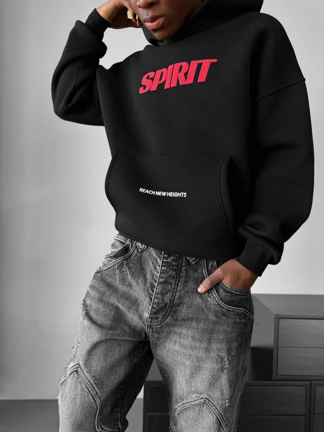 Oversize Spirit Hoodie - Black