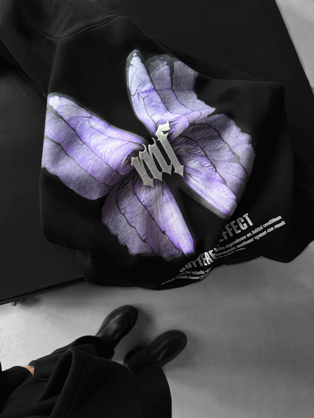 Oversize Butterfly Effect Hoodie - Black