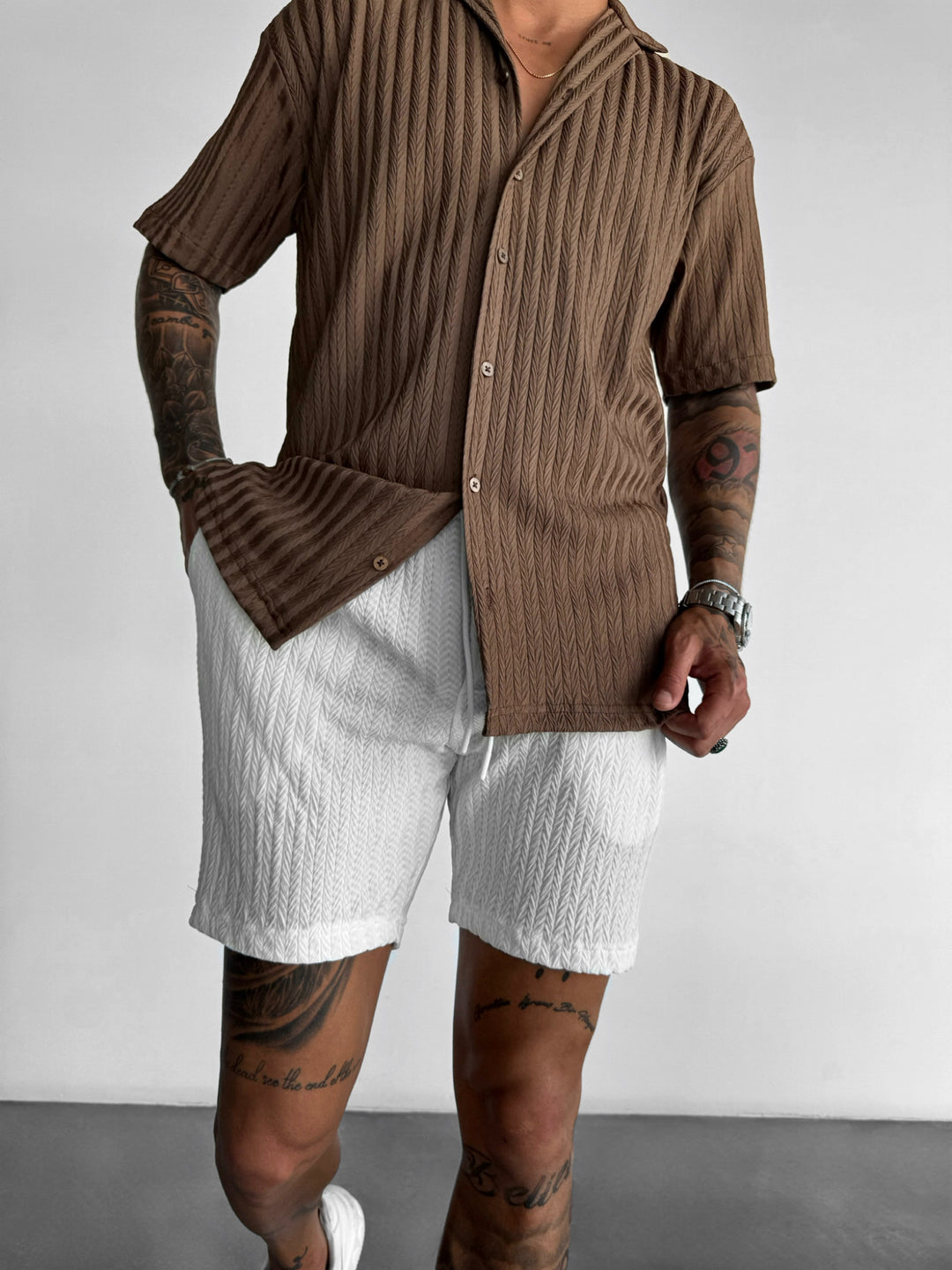 Oversize Structured Shirt - Cappucino