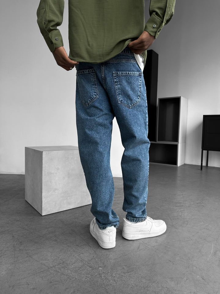 Boyfriend Fit Jeans - Blue