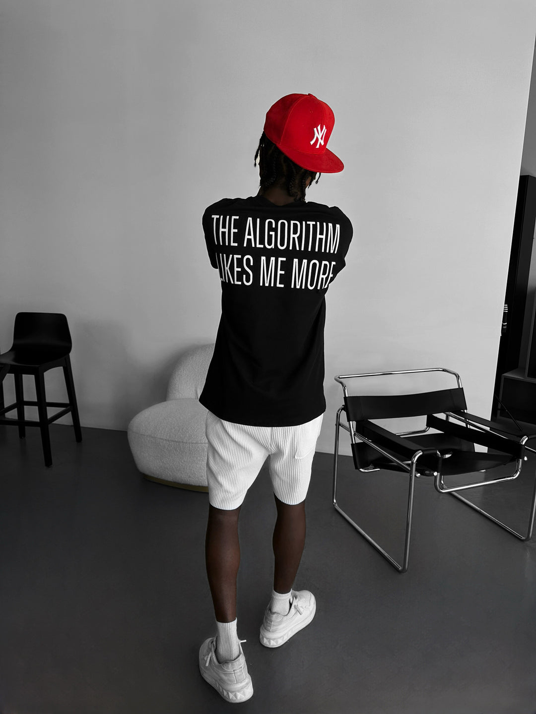 Oversize "Algorithm" T-Shirt - Black and White