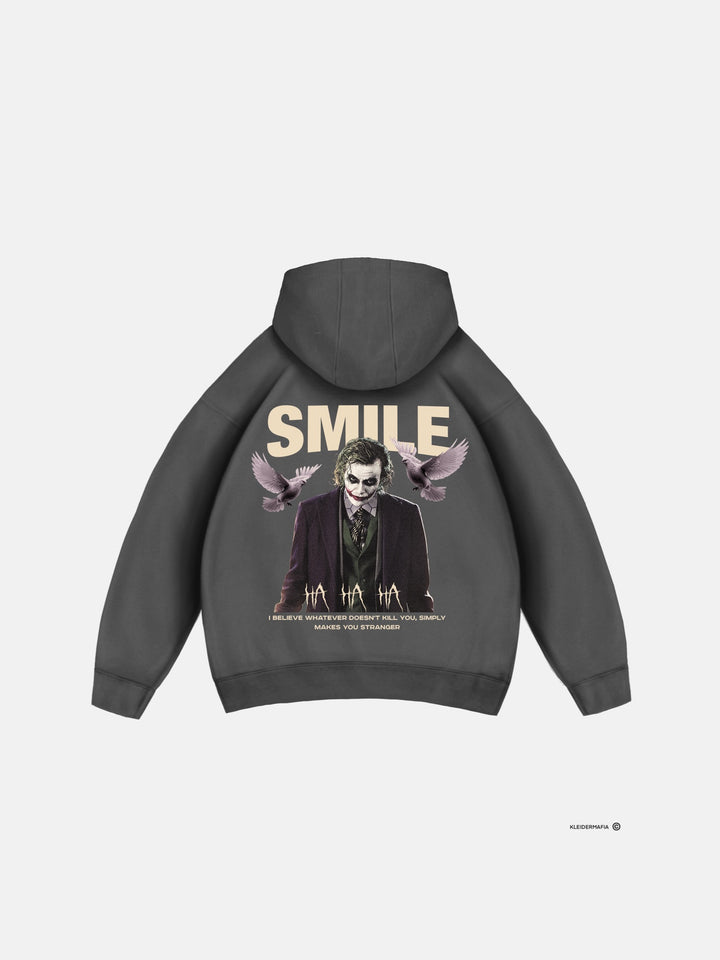 Oversize Smile Hoodie - Anthracite