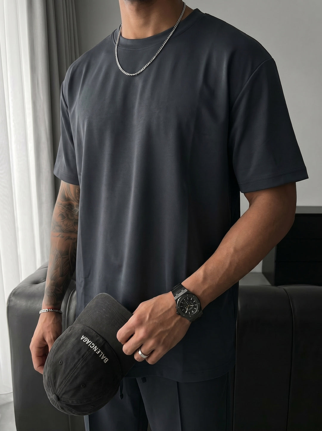 Loose Fit Basic T-shirt - Stormy Weather