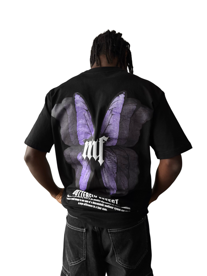 Oversize 'Butterfly Effect' T-Shirt - Black