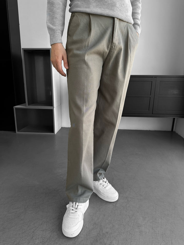 Loose Fit Casual Trousers - Khaki