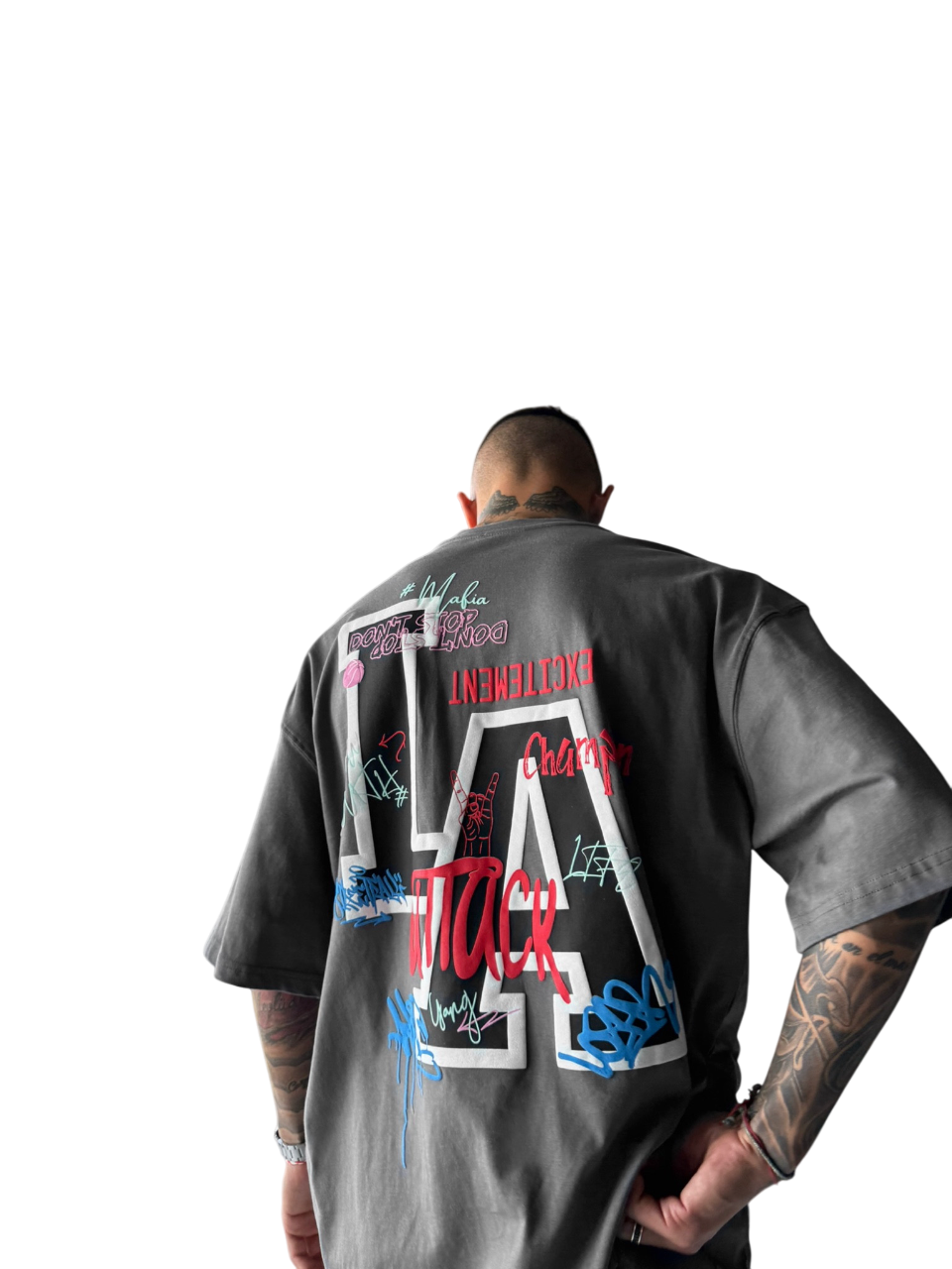 Oversize L.A T-shirt - Anthracite