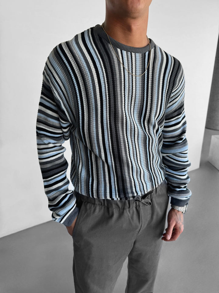 Thin Striped Sweater - Anthracite