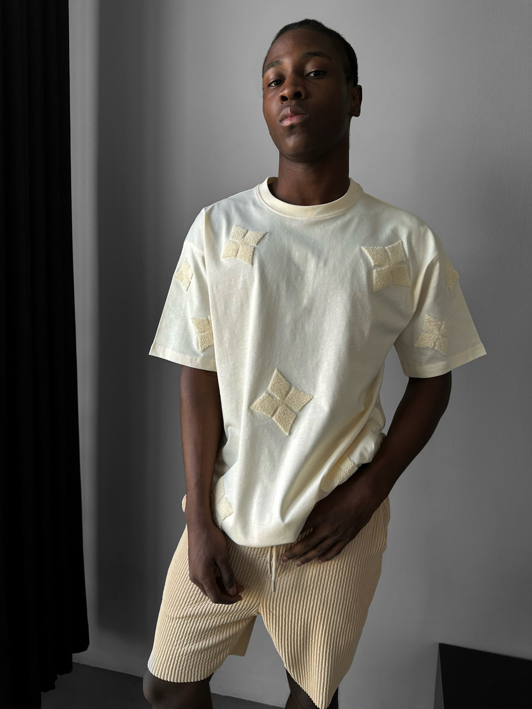 Oversize Detailed T-Shirt - Antique White