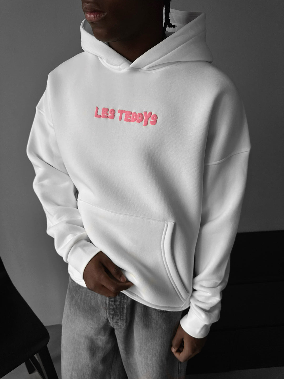 Oversize 'Les Teddys' Hoodie - White