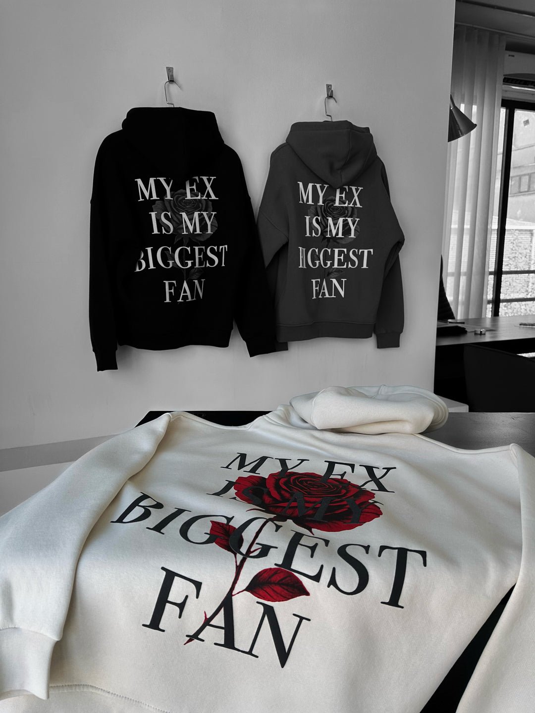 Oversize “EX” Hoodie - Black
