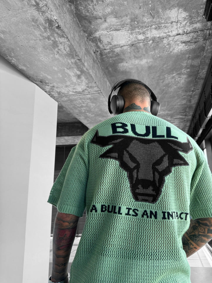 Oversize Bull Knit T-Shirt- Green