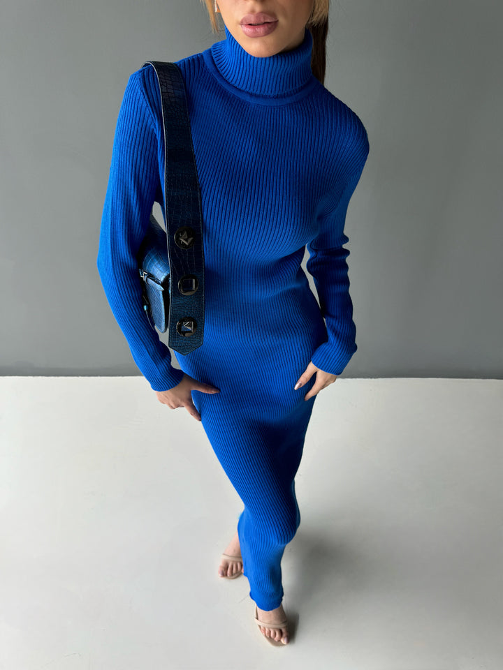 High Neck Knit Dress - Saks