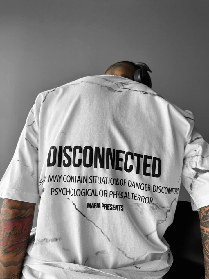 Oversize Disconnected T-shirt - White and Grey