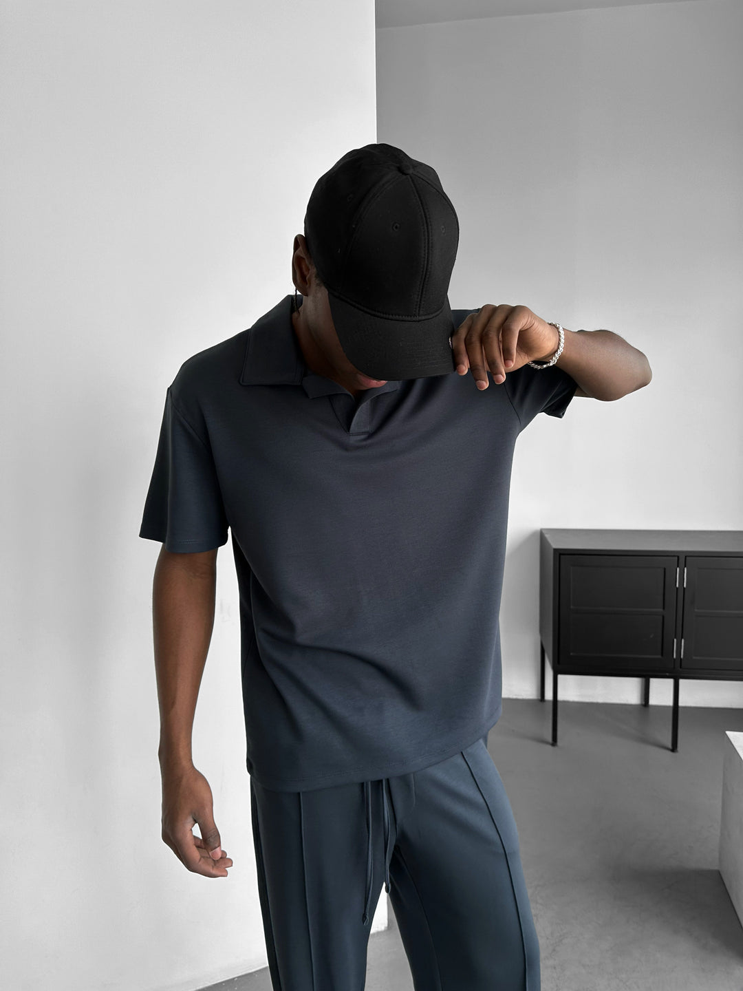 Loose Fit Polo T-shirt - Stormy Weather