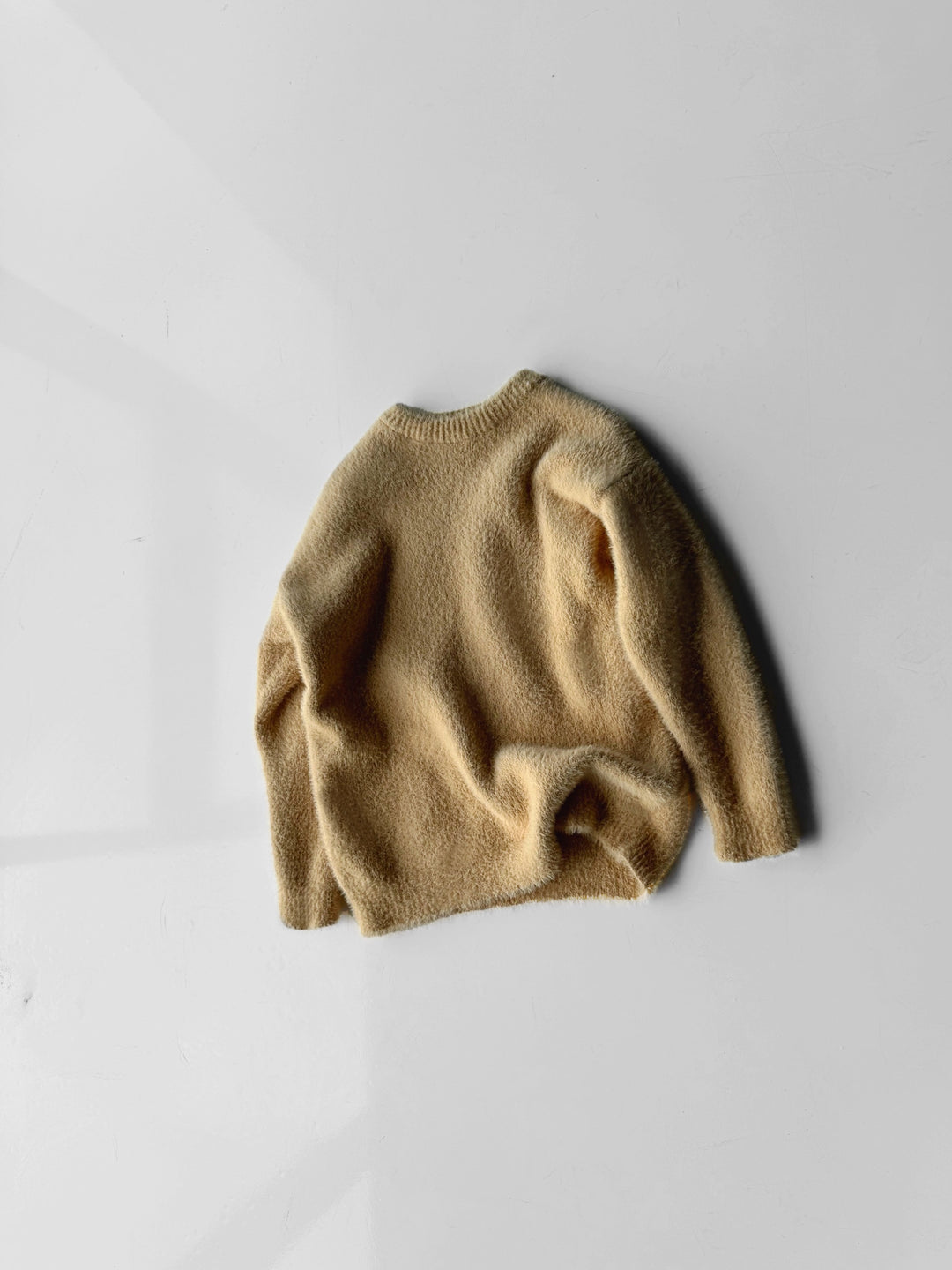 Oversize Hairy Rope Sweater - Camel