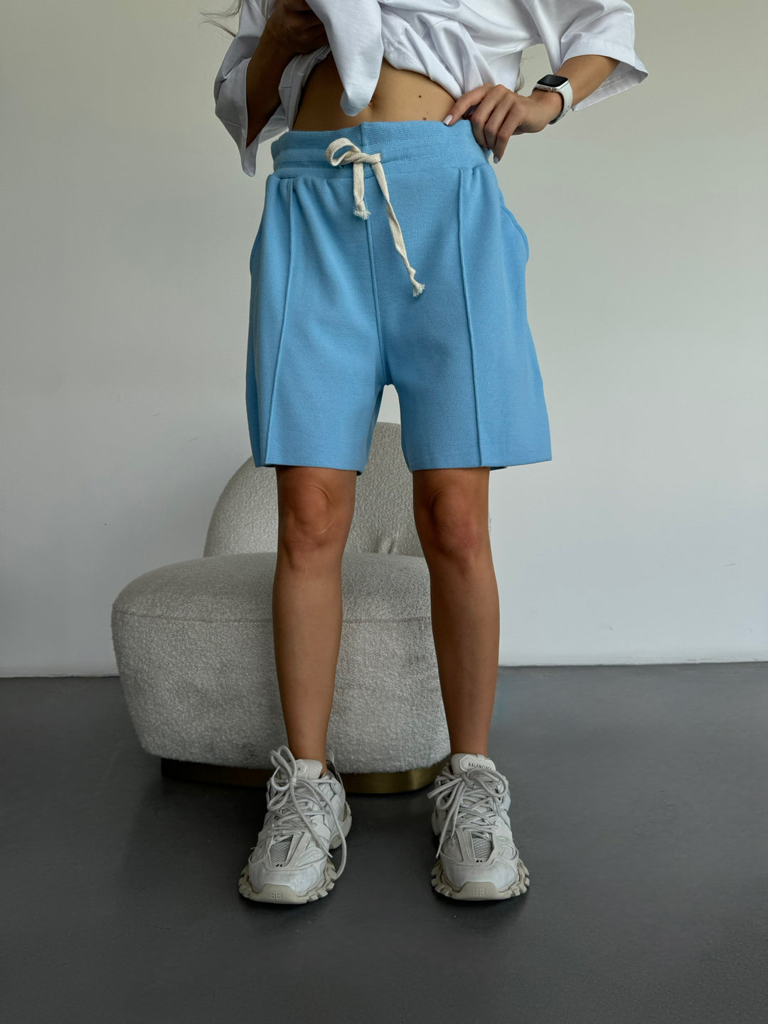 Loose Fit Seam Shorts - Blue