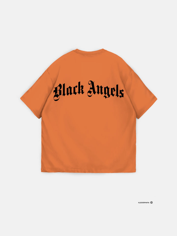 Oversize Black Angels T-Shirt - Salmon
