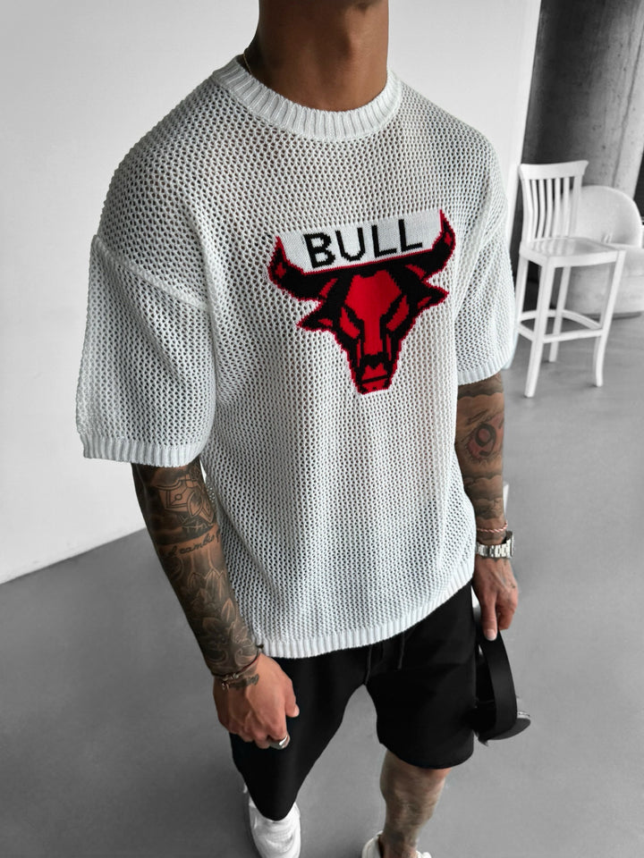 Oversize Bull Knit T-Shirt - White