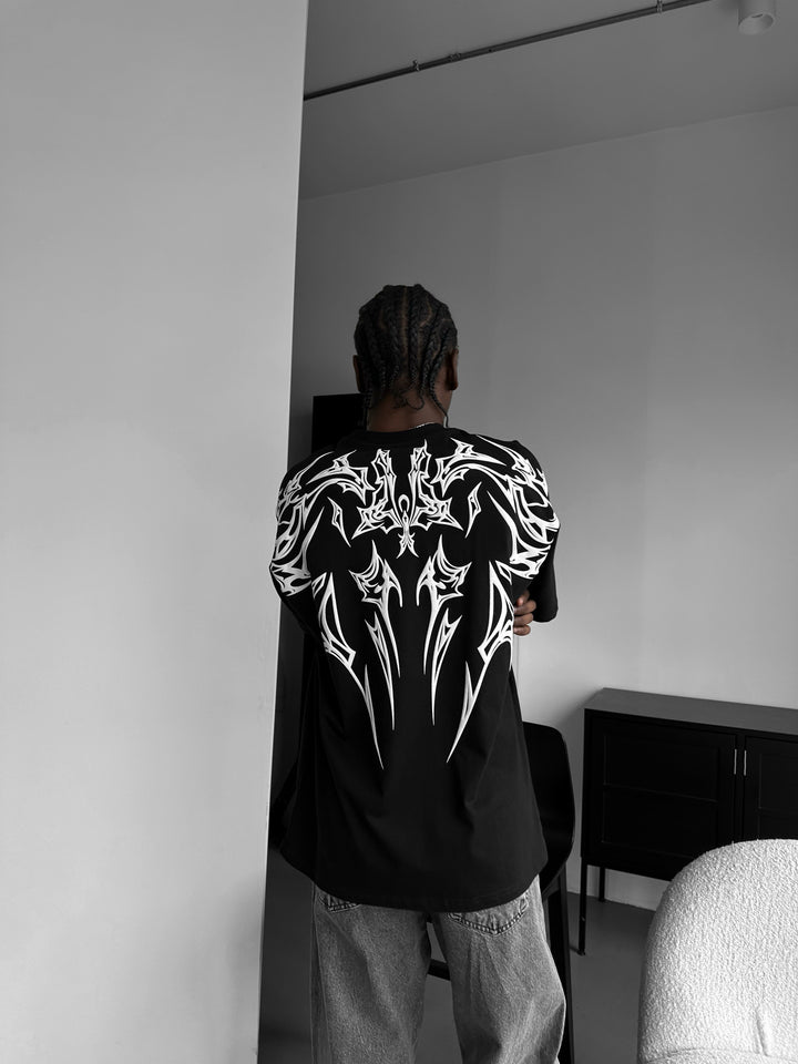 Oversize Mafia Tribal T-shirt - Black