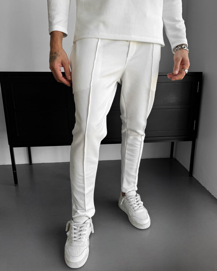 Pleated Suit Trousers - Ecru