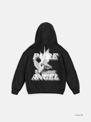Oversize Pure Angel Hoodie - Jet Black