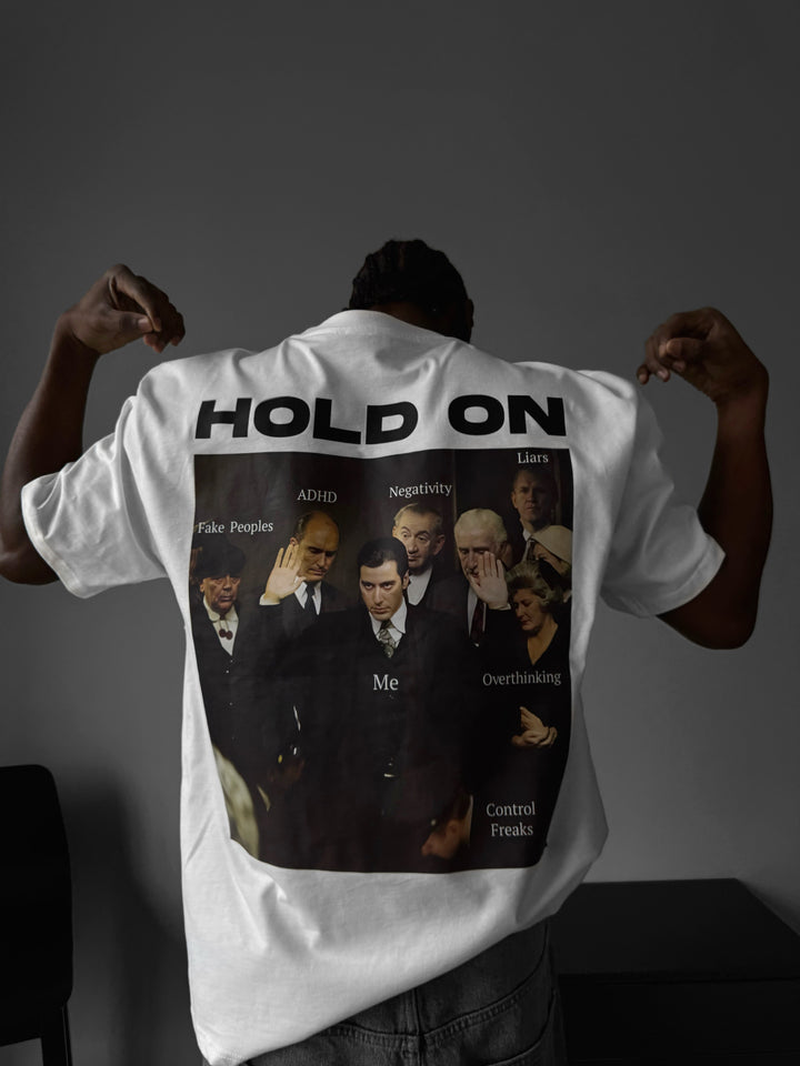 Oversize "Hold On" T-Shirt - Ecru