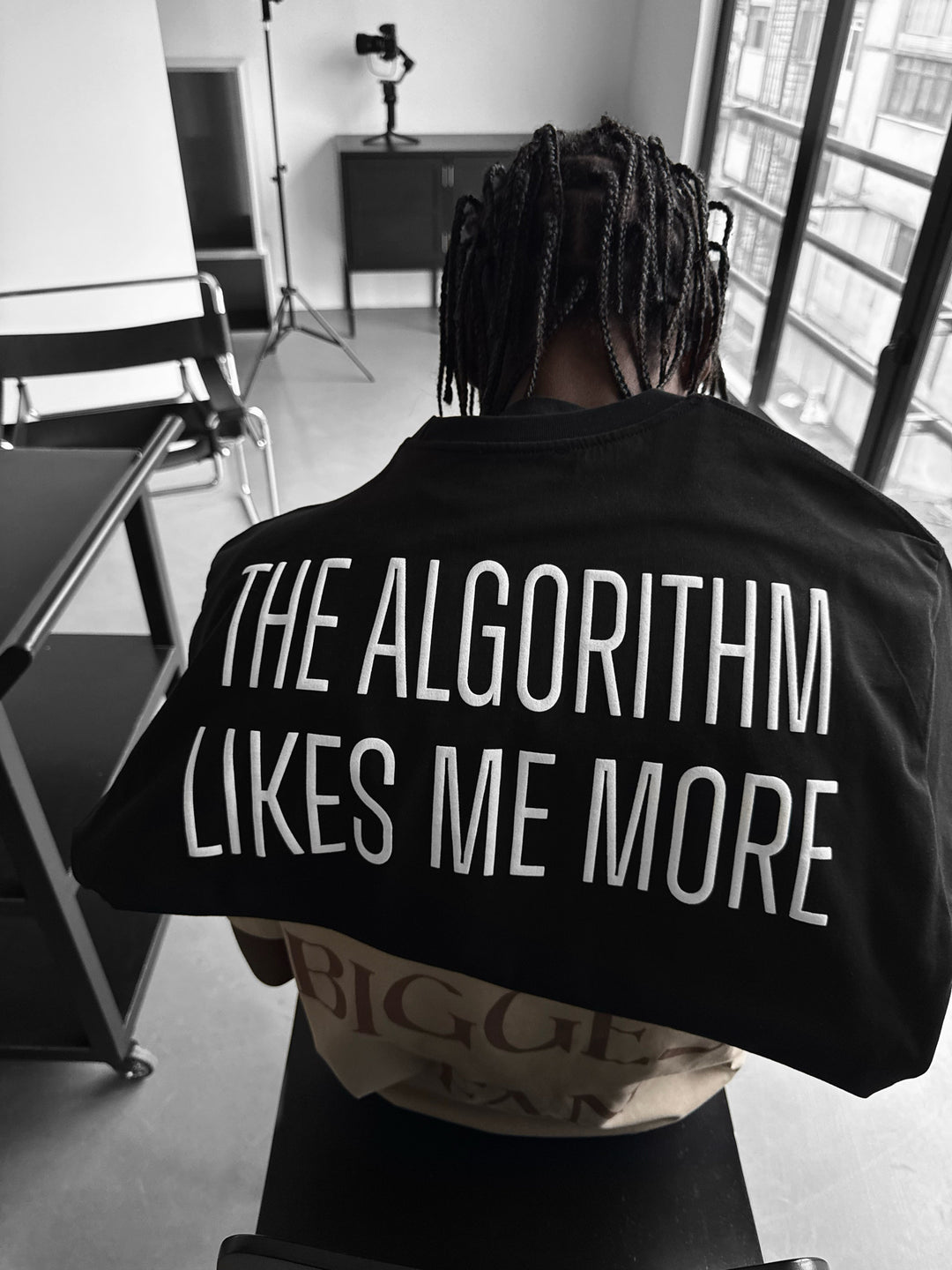 Oversize "Algorithm" T-Shirt - Black and White