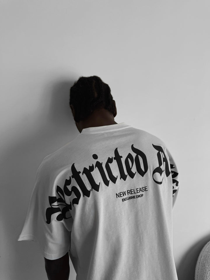 Oversize 'Restricted Access' T-Shirt - Ecru