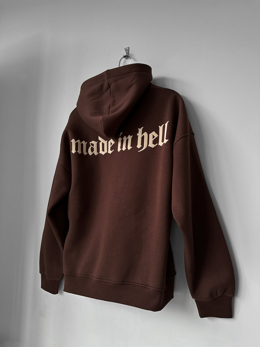 Oversize Made in Hell Hoodie - Brown