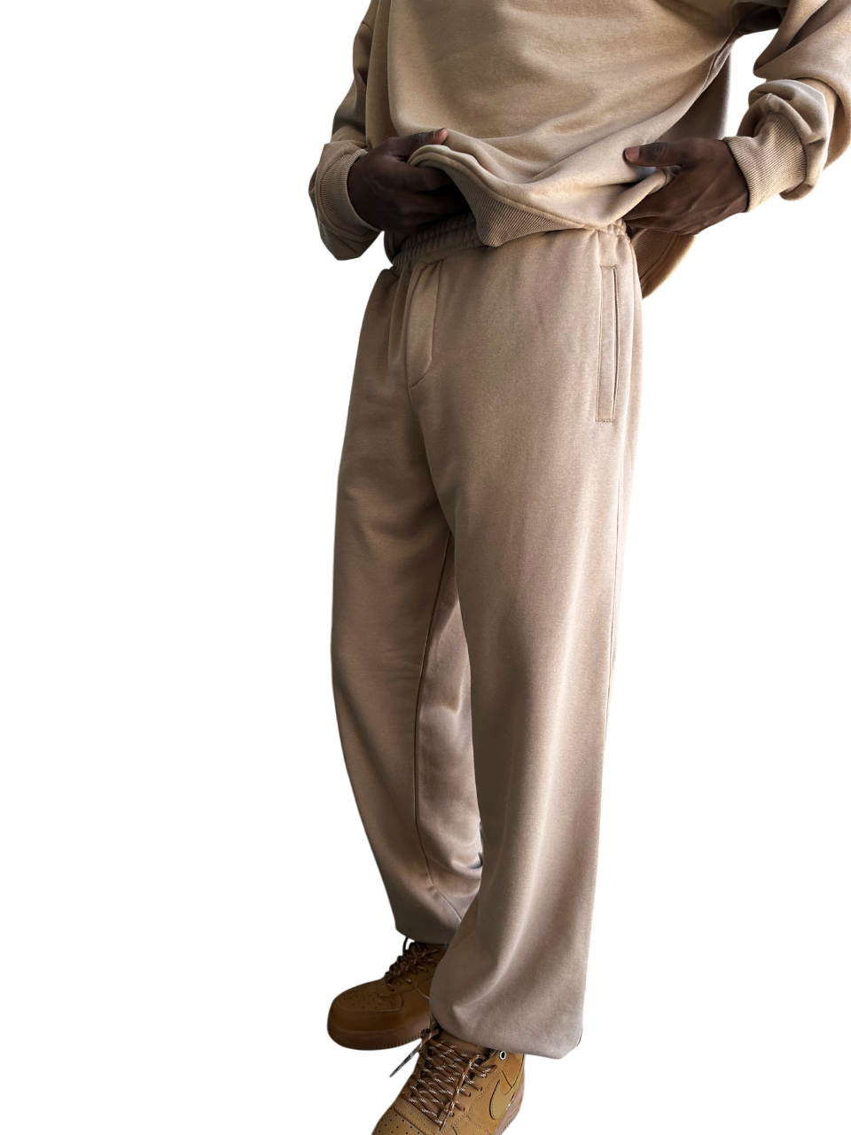 Loose Fit Basic Jogger - Beige