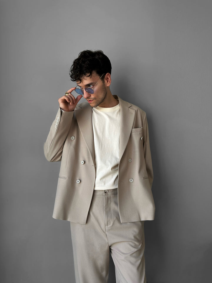 Oversize Tailored Suit - Beige