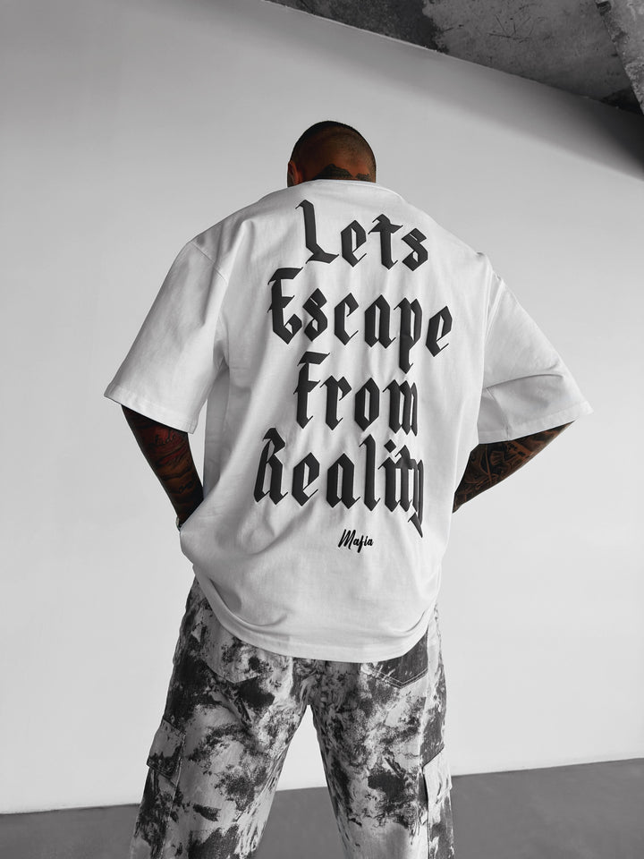 Oversize Let's Escape T-shirt - Ecru