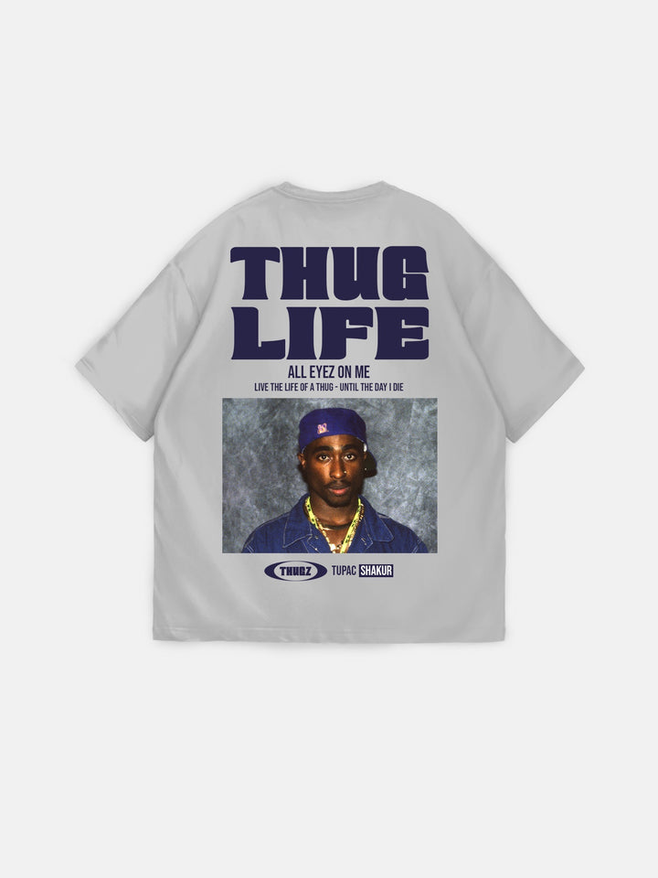 Oversize Thug Life T-Shirt - Grey