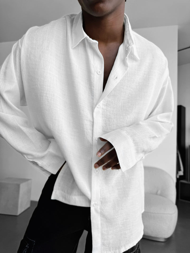 Oversize Linen Shirt - White