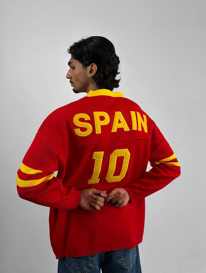 Oversize Spain Knit Sweatshirt - Red
