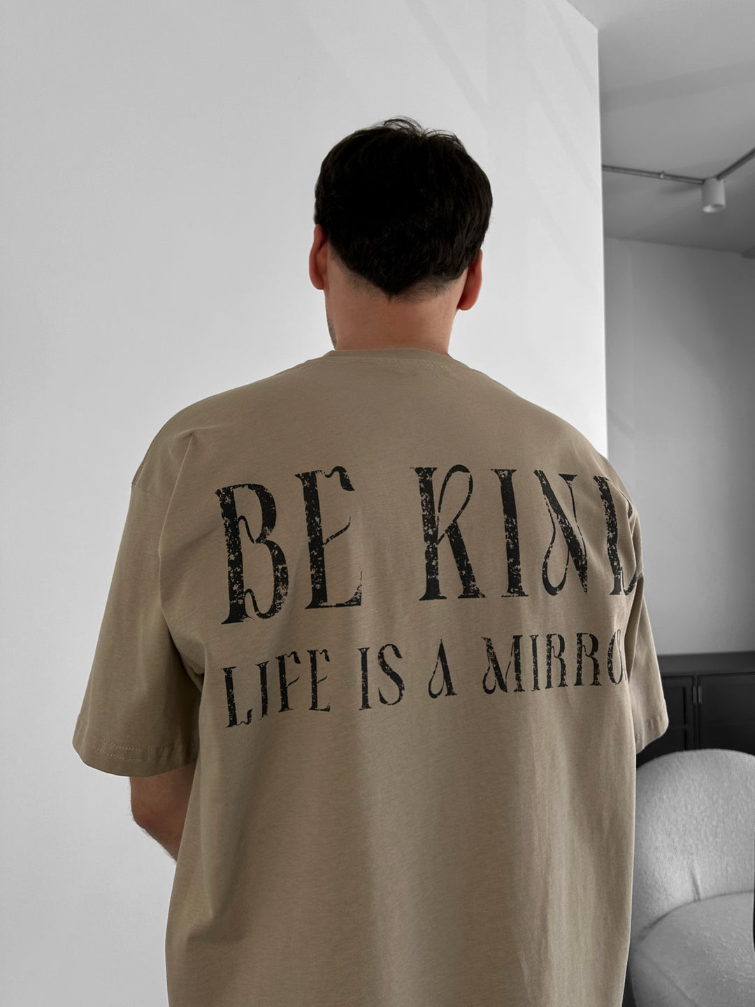 Oversize Be Kind T-shirt - Stone