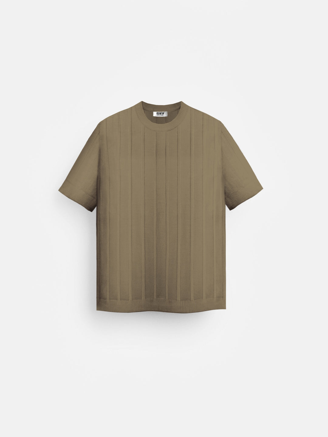 Oversize Wide Ribbed T-Shirt - Light Brown