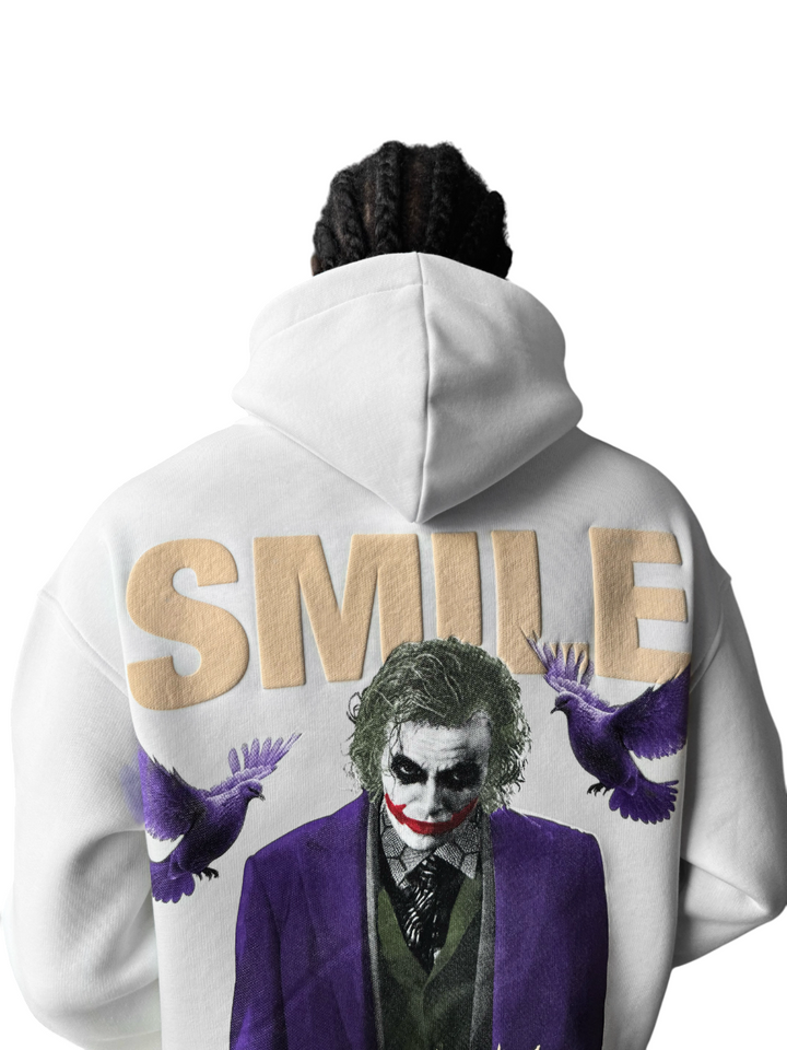 Oversize Smile Hoodie - Ecru