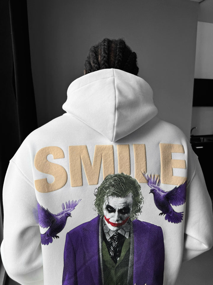 Oversize Smile Hoodie - Ecru