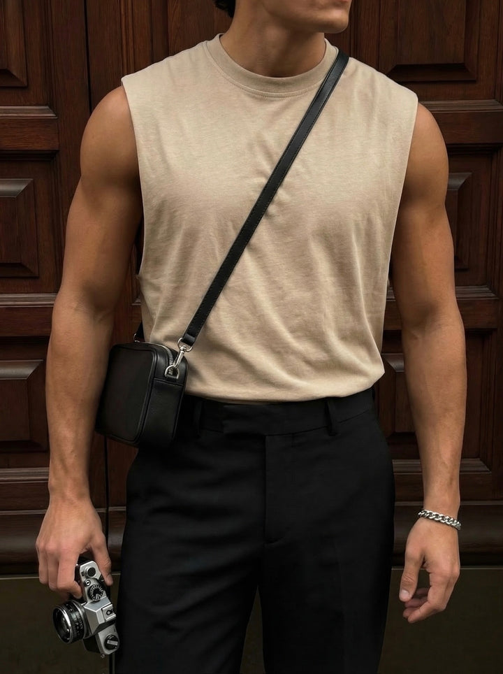 Oversize Basic Tanktop - Beige