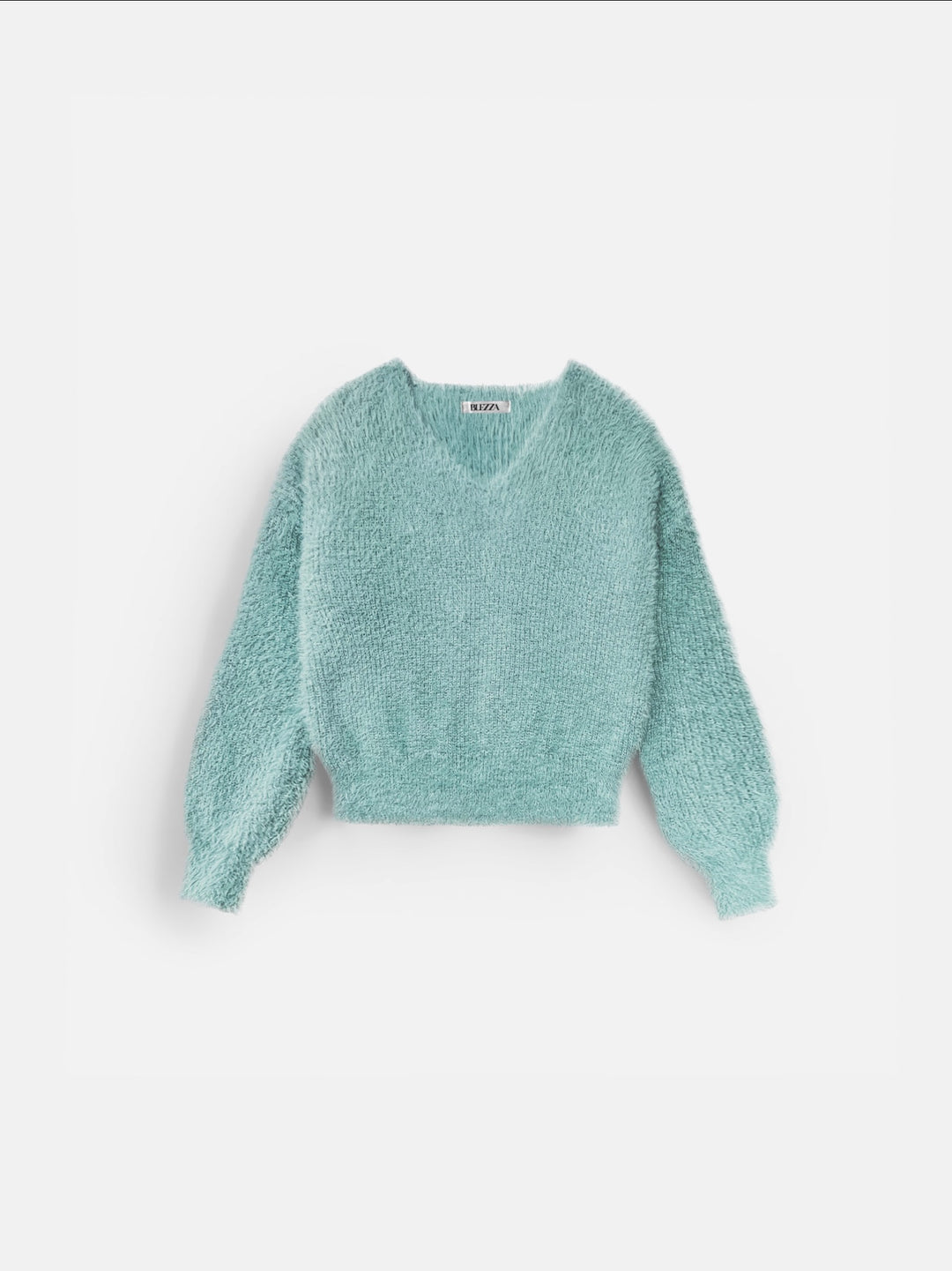Crop Textured Knit Sweater - Mint