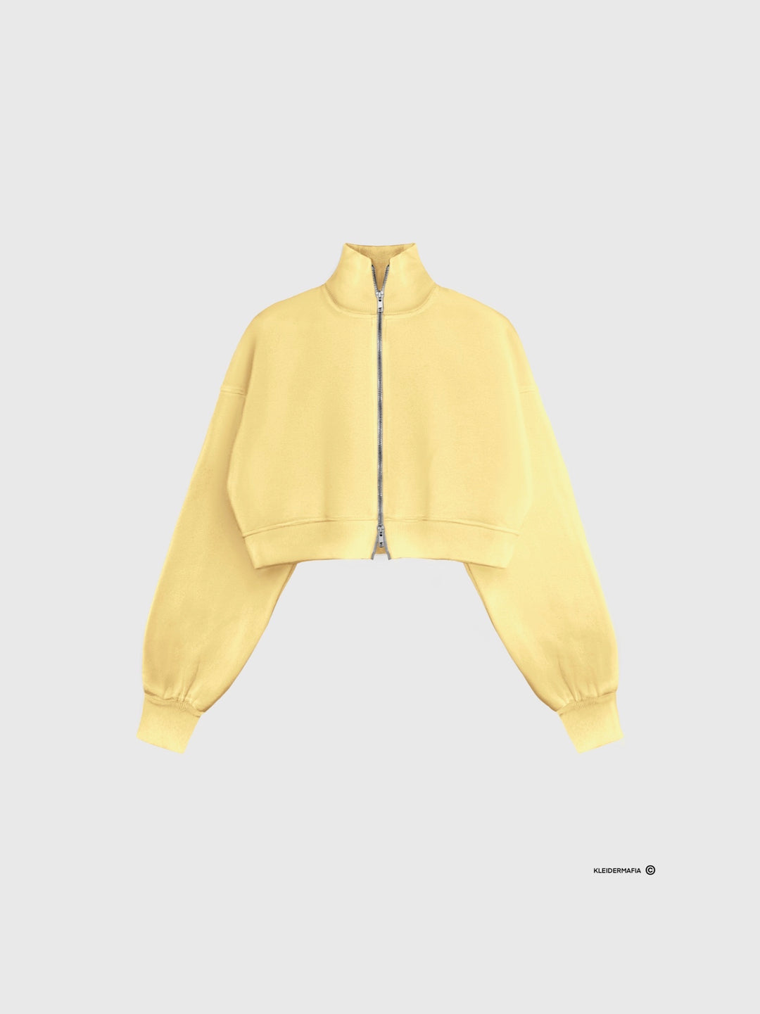 Short Women Zipper Pullover - Yellow