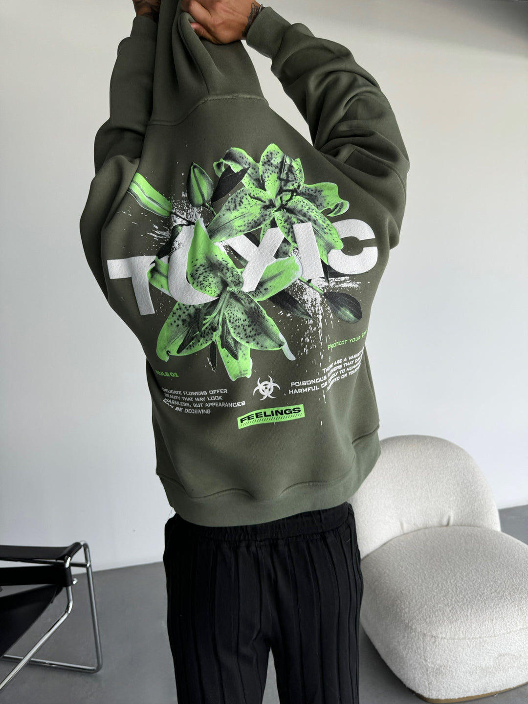 Oversize Toxic Hoodie - Four Leaf Clover