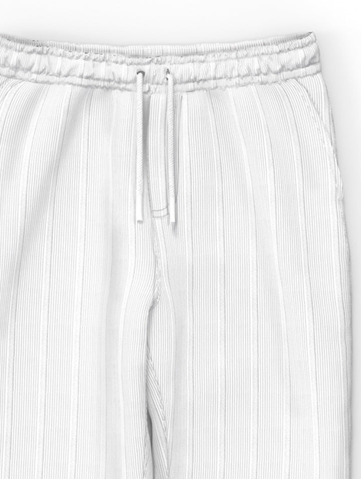 Loose Fit Strip pant - White