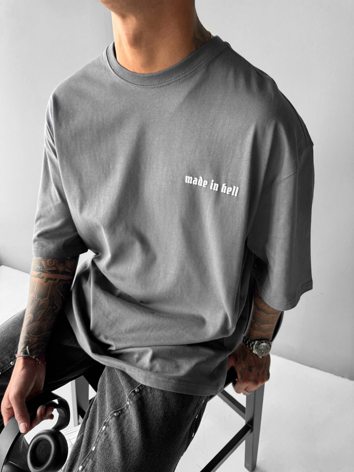 Oversize Made in Hell T-shirt - Anthracite