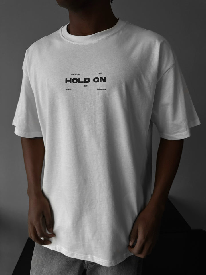 Oversize "Hold On" T-Shirt - Ecru