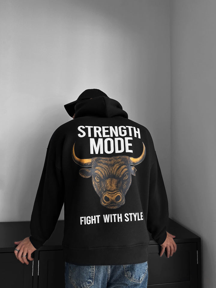 Oversize Strength Mode Hoodie - Black