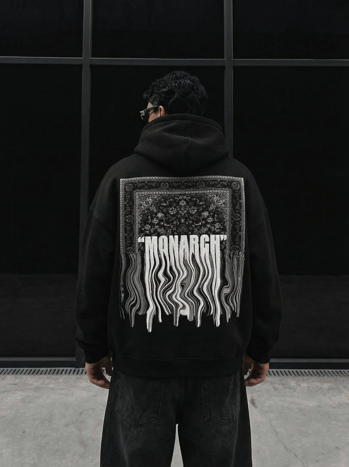 Oversize Monarch Hoodie - Black and White