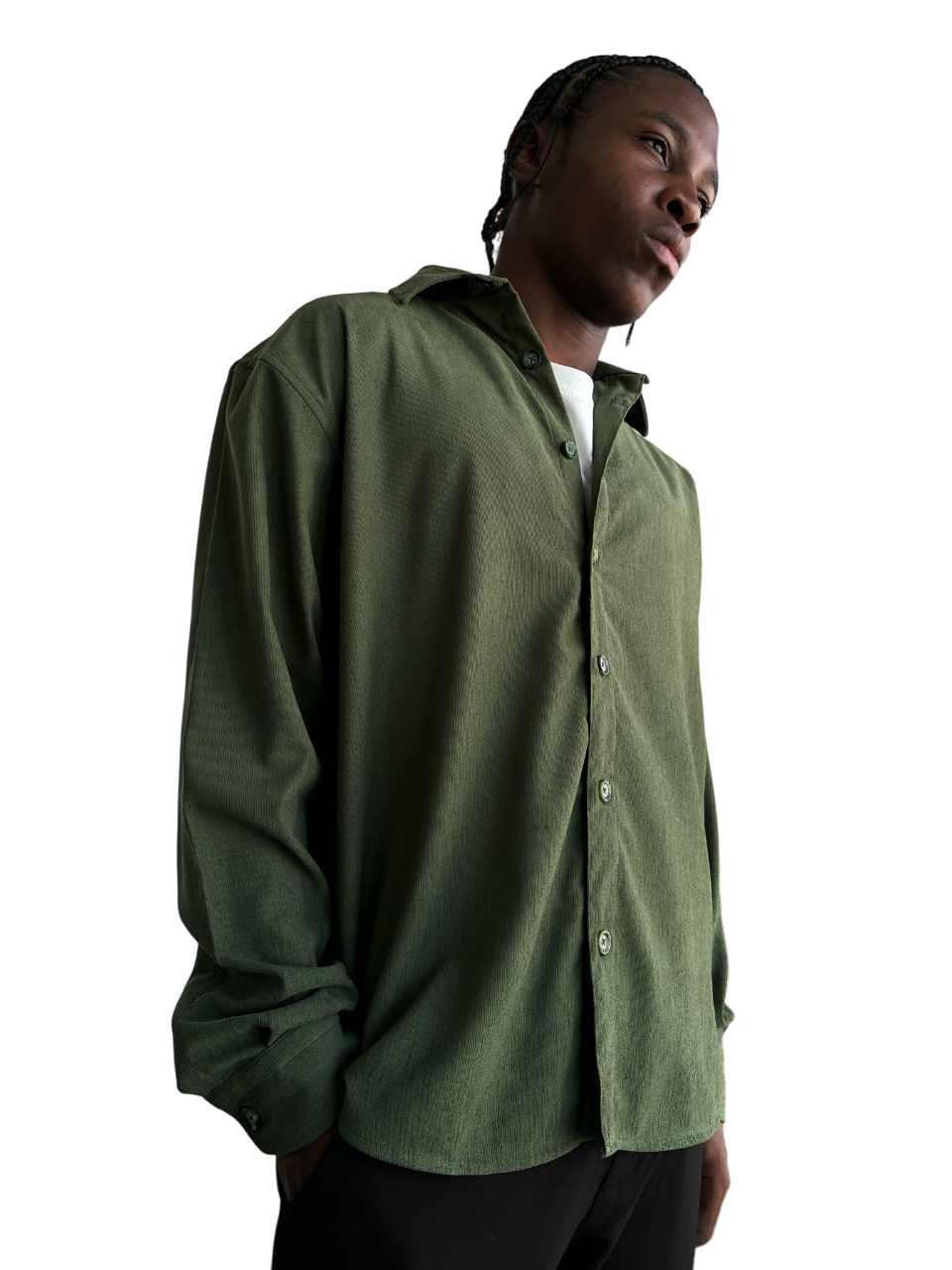 Oversize Velvet Shirt - Khaki