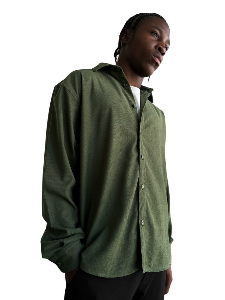 Oversize Velvet Shirt - Khaki